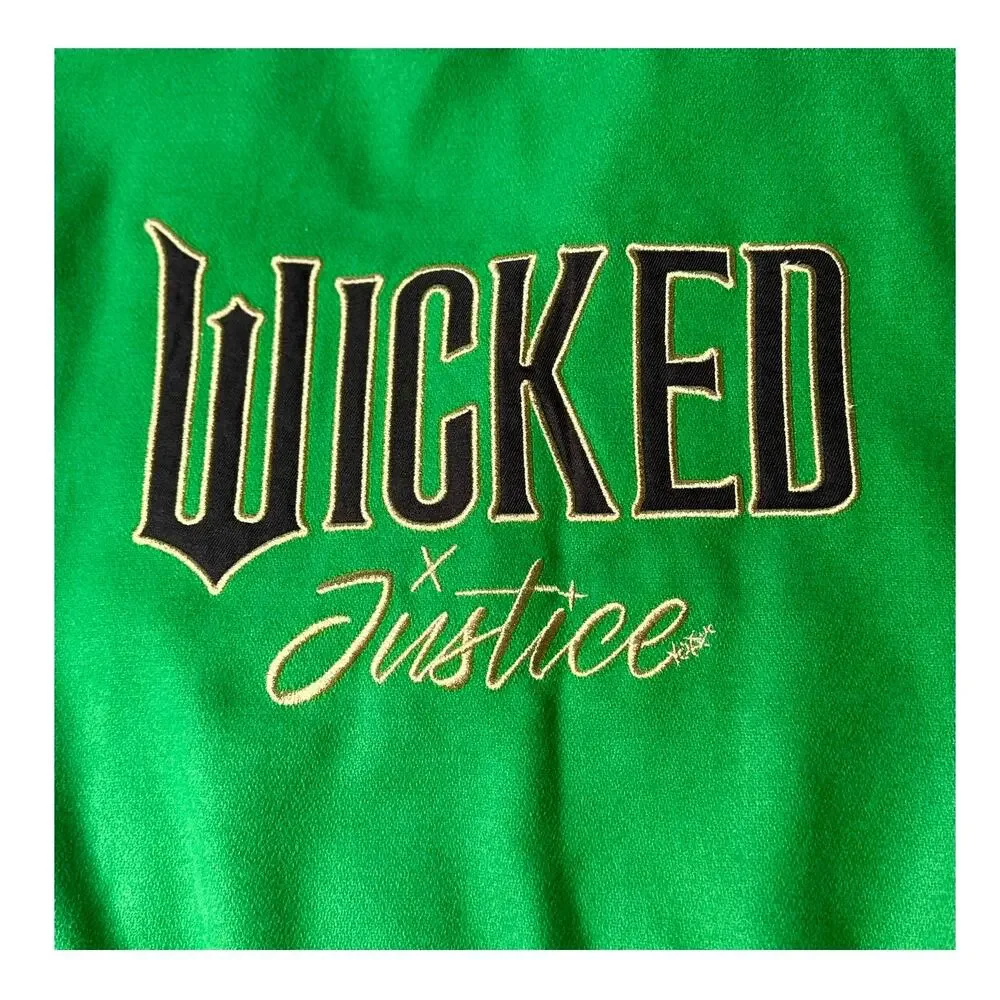Wicked Bomber Jacket Girls M 10 Wizard Oz Justice Coat Elphaba Halloween Costume
